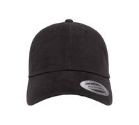 Flexfit by Yupoong Men's Peached Cotton Twill Dad Cap in Black Flexfit by Yupoong Black One Size