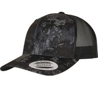 Flexfit Veil Camo Retro Trucker Cap Baseball, Black, One Size