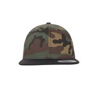 Flexfit Classic Snapback 2-Tone Cap, Green Camo/Black, one Size