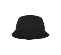 Flexfit Cotton Twill Bucket Hat - Unisex Anglerhut für Damen und Herren, einfarbig, mit patentiertem Flexfit Band, Farbe Schwarz, one size