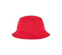 Flexfit Cotton Twill Bucket Hat - Unisex Anglerhut für Damen und Herren, einfarbig, mit patentiertem Flexfit Band, Farbe Rot, one size