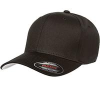 Flexfit Cotton Twill Fitted Cap Hat, Black, L-XL
