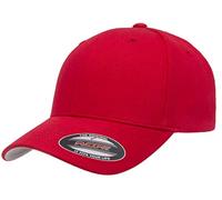 Flexfit Cotton Twill Fitted Cap Trucker Hat, Red, L-XL