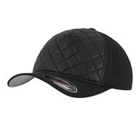 Flexfit Diamond Quilted Cap Black Baseball Cap Hat Quilted Front