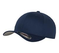 Flexfit Fitted Baseball Cap Hat Curved Peak 6 Panel Mid Profile Shape Silver