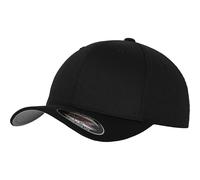 Flexfit Fitted Baseball Cap Hat Curved Peak 6 Panel Mid Profile Shape Silver