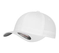 Flexfit Fitted Baseball Cap Hat Curved Peak 6 Panel Mid Profile Shape Silver