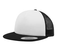 Flexfit Foam Trucker With White Front Blk/Wht/Blk Unisex Basecap Kappe Mesh Neu