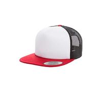 Flexfit Foam Trucker with White Front Cap, red/Wht/Blk, one Size
