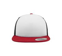 Flexfit Foam Trucker with White Front Cap, red/Wht/Blk, one Size