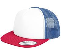 Flexfit Foam Trucker with White Front Cap, red/Wht/Royal, one Size