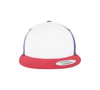 Flexfit Foam Trucker with White Front Cap, red/Wht/Royal, one Size