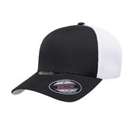 Flexfit Unisex's Melange Unipanel Trucker Cap Baseball, Black/White, L-XL