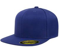 Flexfit Men's 210 Fitted Flat Bill Cap Hat - Blue - S/M