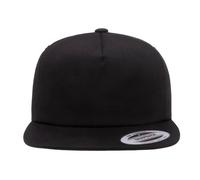 Flexfit Men's 5 Panel Unstructured Snapback Cap in Black Flexfit Black One Size