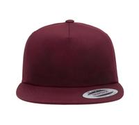 Flexfit Men's 5 Panel Unstructured Snapback Cap in Maroon Flexfit Maroon One Size