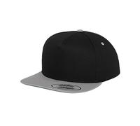 Flexfit Men's Classic 5 Panel Snapback Cap in Black Flexfit Black One Size