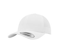 Flexfit Men's Classic Curved Peak Snapback Cap in White Flexfit White One Size