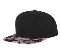 Flexfit Men's Classic Pro-Style Floral Snapback Cap in Black Flexfit Black One Size