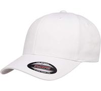 Flexfit Men's Cotton Twill Fitted Cap Hat, White, S-M