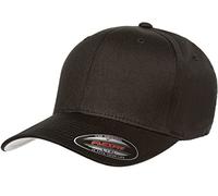 Flexfit Men's Flexfit Cotton Twill Fitted Cap Hat, Black, S-M UK