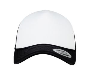 Flexfit Men's Foam Curved Peak Trucker Cap in White Flexfit White One Size