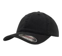 Flexfit Men's Garment Washed Cotton Dad Baseball Cap in Black | Size: S/M Flexfit Black S/M