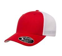 Flexfit Men's Melange Stretch Mesh Cap, Red/White, One Size