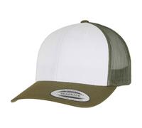 Flexfit Men's Retro Colour Block Trucker Cap in Olive Flexfit Olive One Size