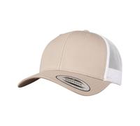 Flexfit Men's Retro Two Tone Trucker Cap in Light Khaki Flexfit Light Khaki One Size