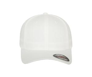 Flexfit Men's Standard Wooly Combed Twill Fitted Cap. White, Large-X-Large