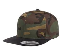 Flexfit Men's Two Tone Classic Camo Snapback Cap in Dark Green Flexfit Dark Green One Size