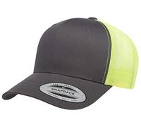 Flexfit Men's YP Classics Retro Trucker 2-Tone Hat, Charcoal/Neon Green, One Size