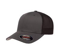 Flexfit Mesh Fitted 2-Tone Cap, Charcoal/Black, One Size
