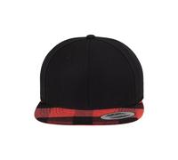 Flexfit Mütze Checked Flanell Peak Snapback, blk/red, One size, 6089FP-00044-0050
