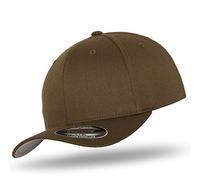 Flexfit Original Baseball Cap Baseball Cap Woolly Combed in Bundle with UD Skull Bandana in Many Colors - olive, Youth (52-54 cm)