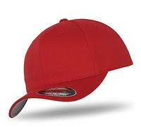 Flexfit Original Baseball Cap Baseball Cap Woolly Combed in Bundle with UD Skull Bandana in Many Colors - Red, Youth (52-54 cm)