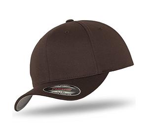 Flexfit Original Baseball Cap Baseball Cap Woolly Combed in Bundle with UD Skull Bandana in Many Colors - Brown, Youth (52-54 cm)