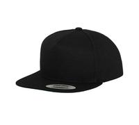 Flexfit Plain Classic 5 Panel Snapback Cap Yupoong True Black One Size