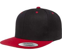 Flexfit Premium Snapback Cap Hat, Black/Red, One Size