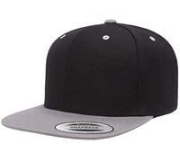 Flexfit Premium Snapback Cap Hat, Black/Silver, One Size
