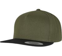 Flexfit 6007-classic 5 Panel Snapback Baseball Cap, Olive/Black, One Size