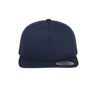 FLEXFIT Snapback Hat, Classic Snapback Hat with 5-Panel, Classic Snapback Baseball Cap with Buckram Front Lining, 5 Panel Cap, Cotton Twill Material, Headwear, Colour: Navy, Unisex, One Size