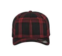Flexfit Unisex Tartan Plaid Hat Black/Red S/M