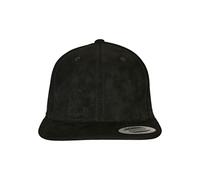 Flexfit Suede Leather Snapback Cap Black