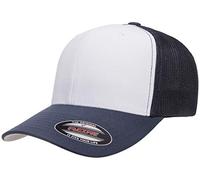 Flexfit Unisex-Adult's Mesh Fitted 2-Tone Cap, Black, One Size