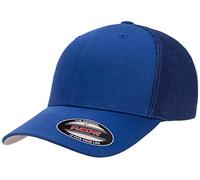 Flexfit Unisex-Adult's Mesh Fitted Trucker Hat, Black, One Size