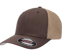 Flexfit Unisex-Adult's Trucker Mesh Fitted Cap-2-tone Cap, Brown/Khaki, One Size
