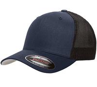 Flexfit Unisex-Adult's Trucker Mesh Fitted Cap Baseball, Navy, One Size