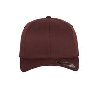 Flexfit Unisex Baseball Cap Woolly Combed, Cap Without Fastener for Men, Ladies and Children - Maroon, S/M